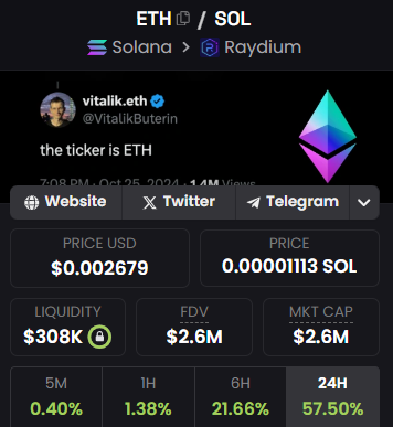 0xLunic's tweet photo. As Ethereum continues to outperform, it is highly likely that this will regain attention.

This is literally $ETH on Solana.

Thesis is simple and strong.

#ETHonSOL ⚡️ https://t.co/qOFVgMVGy8