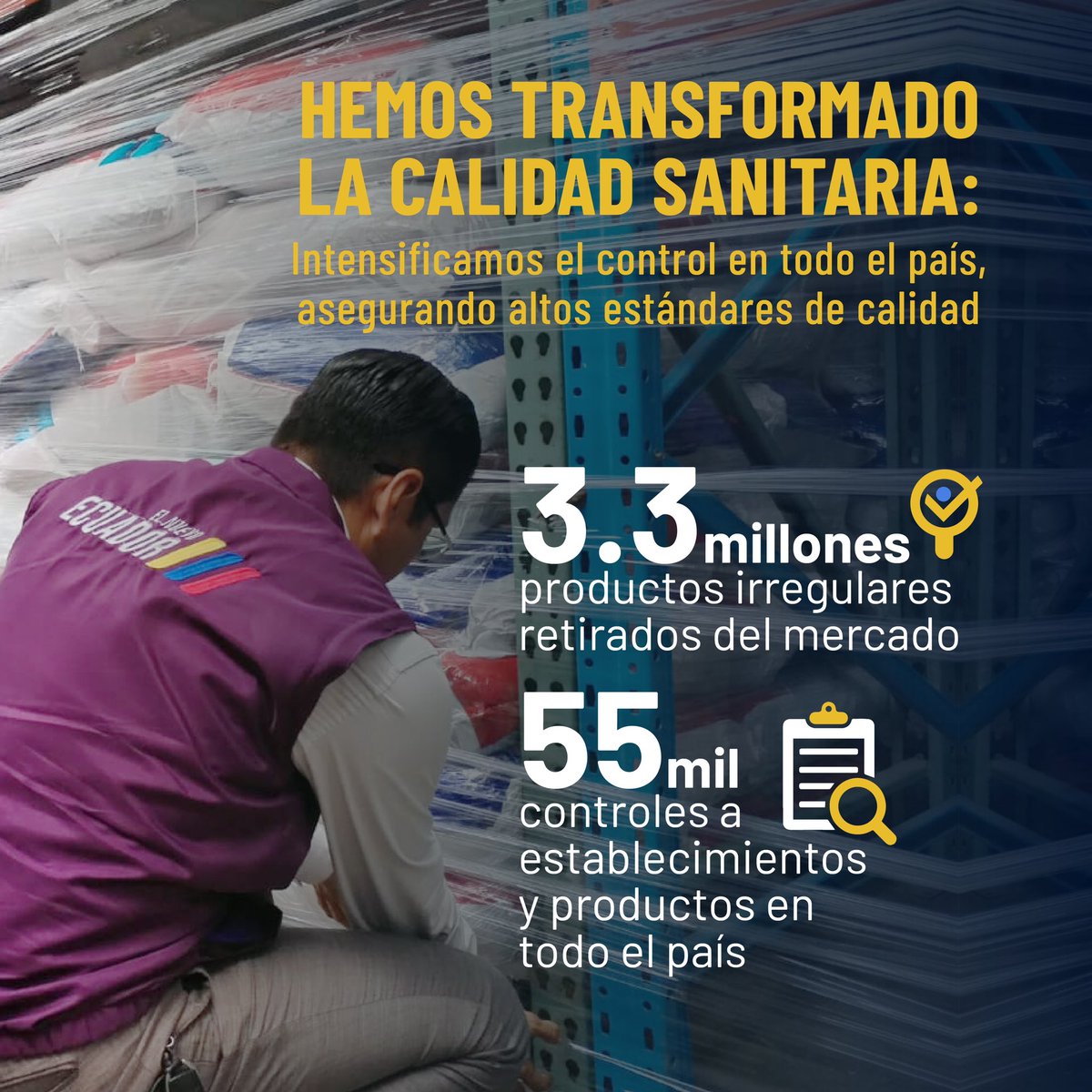 Arcsa_Ec's tweet photo. ¡Trabajo y acción en #UnAñoDeGestión! ✅
 
En el primer año de Gobierno del Presidente @DanielNoboaOk, nos enfocamos en fortalecer el control sanitario de los productos que consumimos todos, impulsando a la vez a la industria y el emprendimiento. 
 
#ElNuevoEcuadorNoSeDetiene 🇪🇨 https://t.co/4IUs8u38Zj