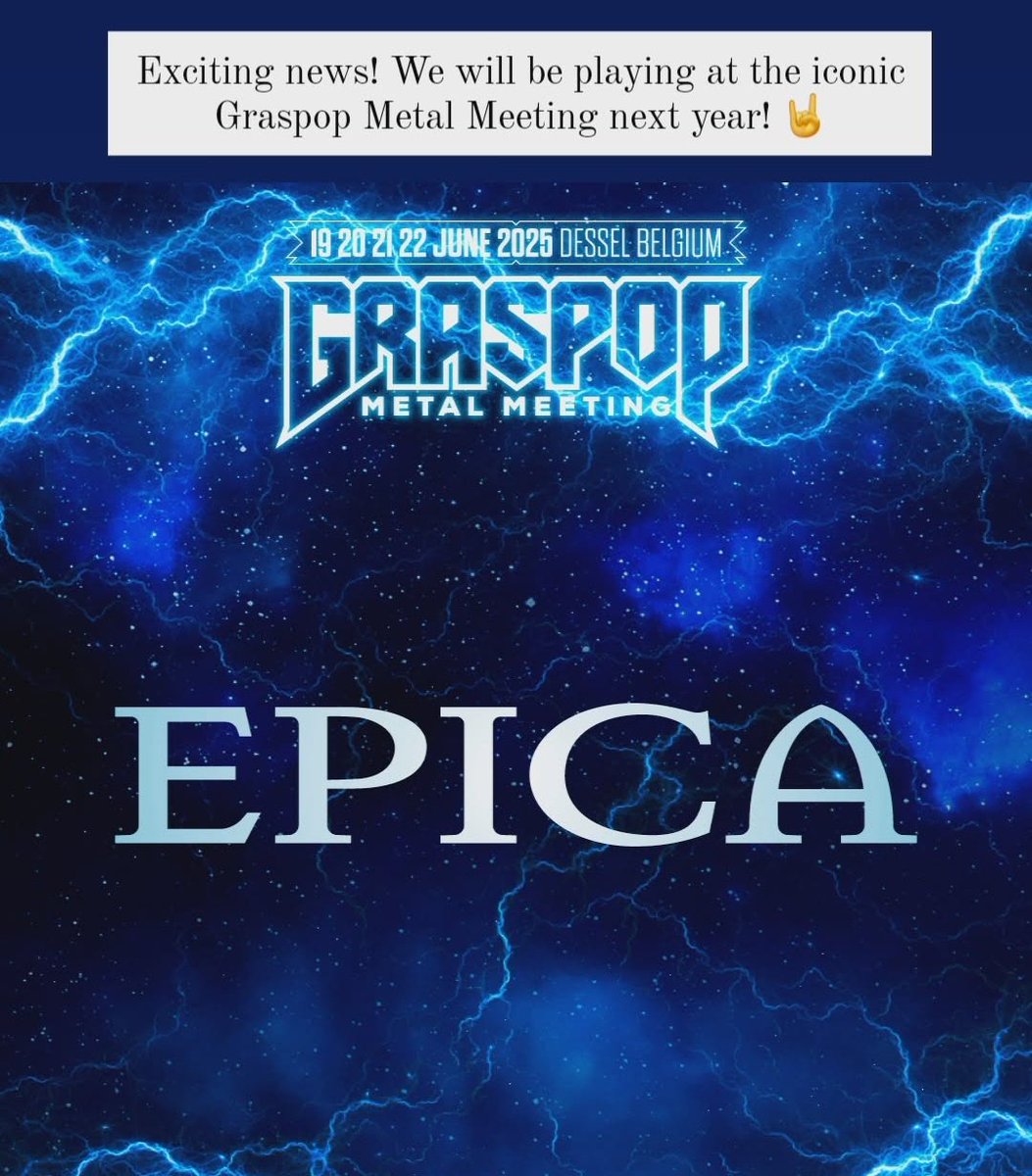 🗞️ News: Epica will play Graspop Metal Meeting next year! 🔥