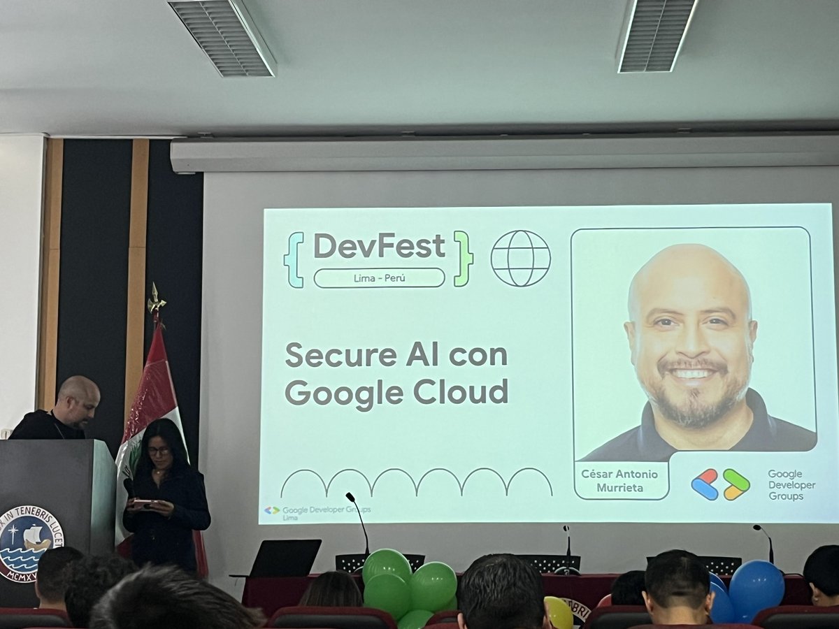 gdglima's tweet image. #DevFestLima2024
🙏 Agradecimiento especial a Cesar Murrieta por su charla: “Secure AI con Google Cloud”. 💡✨
🎯 Completa el feedback y ayúdanos a mejorar: bit.ly/devfestlima24-…
#DevFestLima24 #GDGLima #DevFestLima #DevFest #gdg