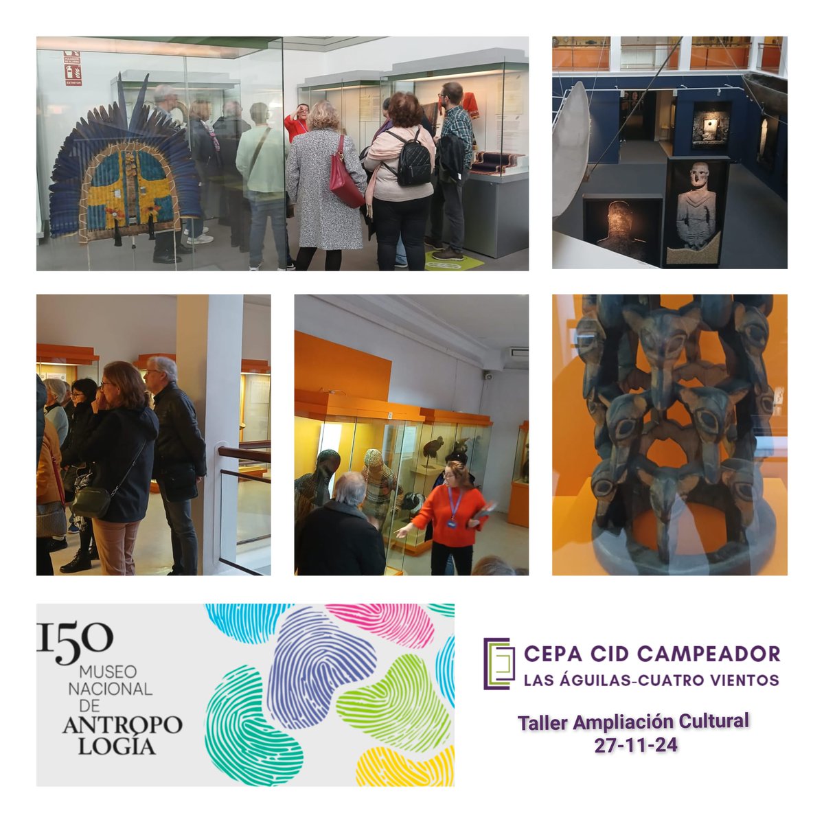 El Taller de Ampliación Cultural del #CEPACidCampeador hoy se sumergió en las culturas de todos los continentes. Comparamos los modos de vida y las mentalidades de muchos rincones del mundo con una visita al Museo Nacional de Antropología organizada por "Madrid, un libro abierto"