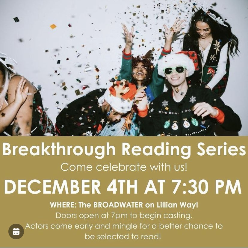 BreakthroughRS's tweet photo. ☃️We hope you’ll join us in community for our last BRS of 2024 on Wed Dec 4th! ❄️

#Actors, come early for a chance to be cast in a cold reading from 5 brand new scripts, highlighting women &amp; diverse voices! 🙋🏽‍♀️🏳️‍🌈💗

#WritingCommunity #Acting #RepresentationMatters https://t.co/R2vrJJrpvJ