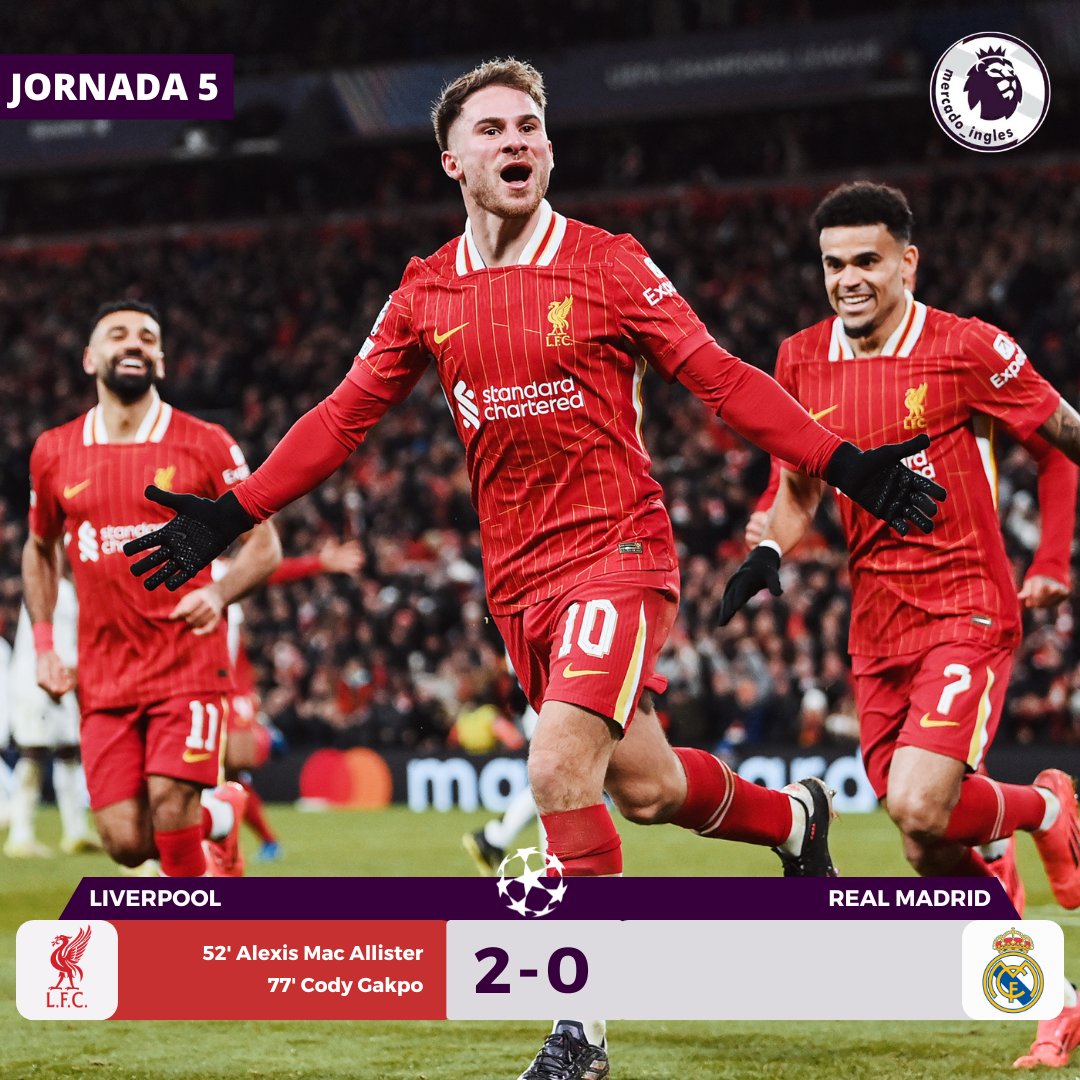 Mercado_Ingles's tweet photo. Liverpool es el UNICO equipo que ha ganado TODOS los 5 partidos de esta fase de liga de la UEFA Champions League. Gana el equipo de la mejor liga del mundo. https://t.co/uCRQrC3vLm