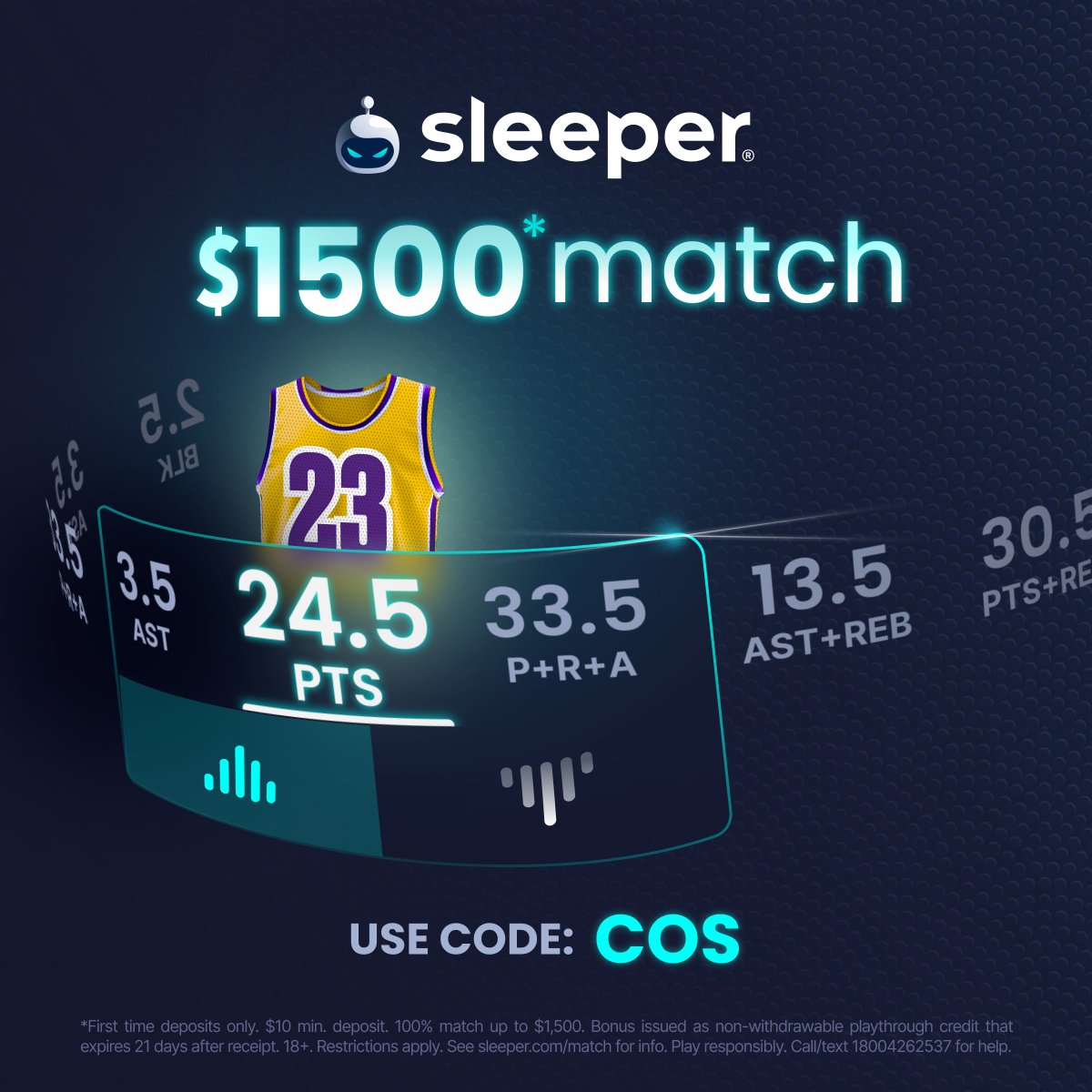 CallingOurShot's tweet image. My Thanksgiving Sleeper Entry! 🦃

They have a ton of free squares &amp;amp; discounts right now. Get them all with code "COS" at Sign Up.

The Best Part? They will match your 1st deposit, dollar for dollar, up to $1500. Christmas came early.

sleeper.com/promo/COS