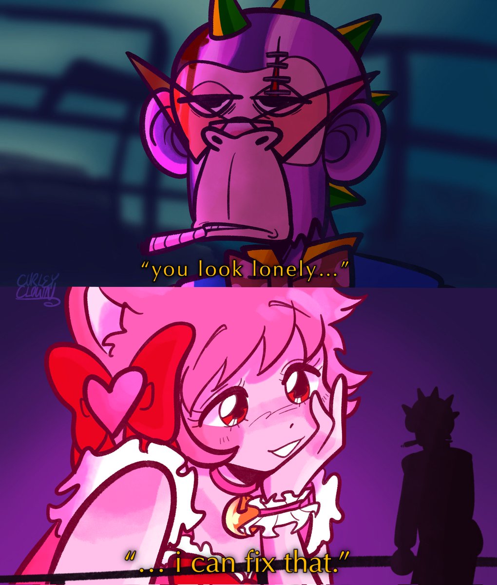 Speaking of Splatter shoutout to the OC i made as a joke but I kinda love her actually, she's Crypto's discord kitten gf but she's just trying to scam this guy out of his money #splatter #fanart