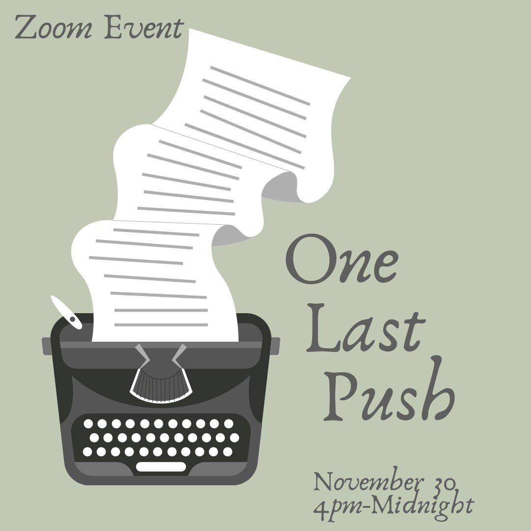 firstdraftdet's tweet image. It's the last push week!! Join us online on Zoom Saturday from 4pm to Midnight to get those last minute things done!
