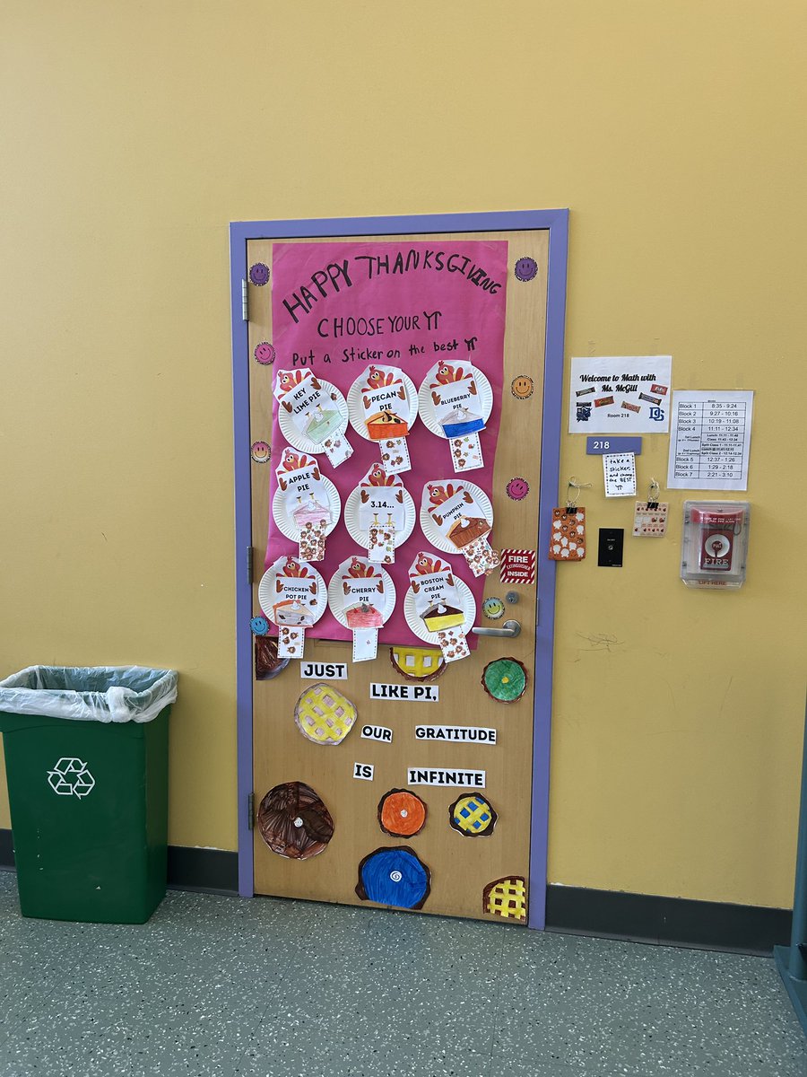 Check out the doors of Dover-Sherborn MS! Annual Turkey Day door decorating contest