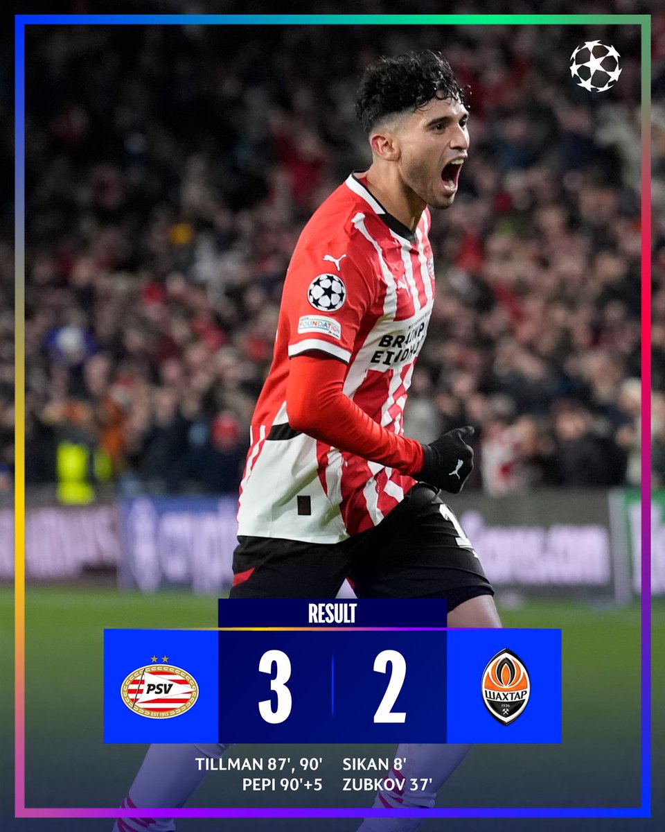 What a comeback! 🤯

PSV were 2-0 down after 86 minutes 😲

#UCL