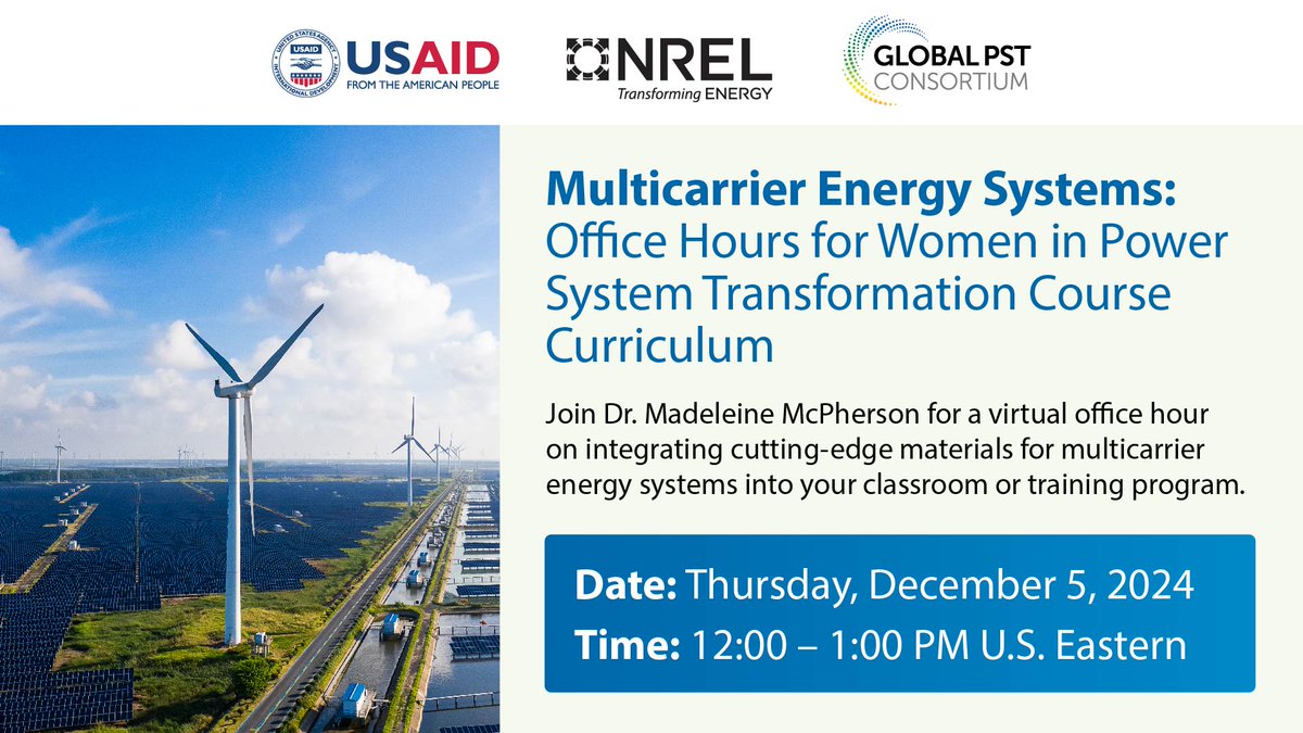 💡 Learn how to bring future energy systems into your classroom or training program! Join Dr. McPherson for Multicarrier Energy Systems Office Hours on Dec 5, 12-1 PM ET. Register👉 bit.ly/499hJNC