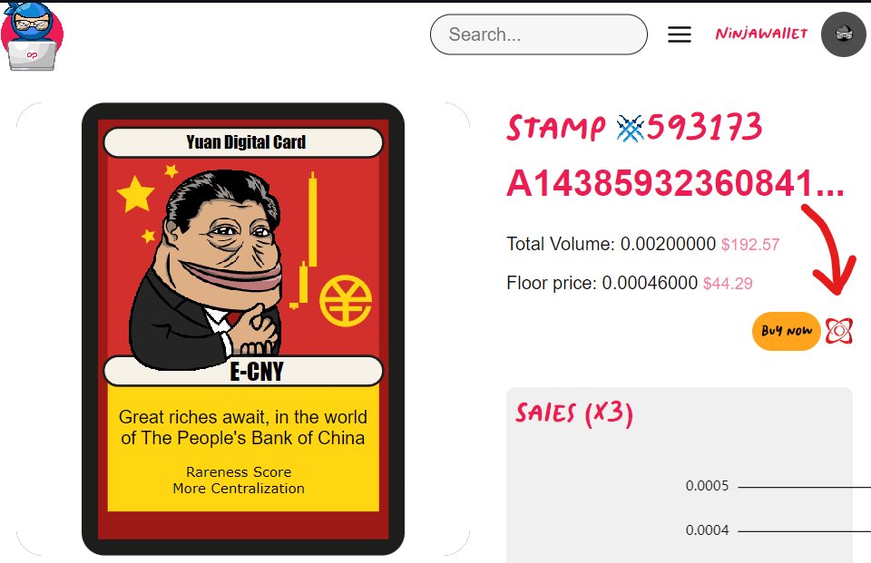 PiFu7's tweet image. You can now list and sell your Stamp/XCP assets by attaching to an UTXO for Atomic Swap with ninja wallet compatible with legacy and segwit.

You can always buy from a dispenser but the Atomic Swap listing you have a mark next to the buy button.

xcp.ninja