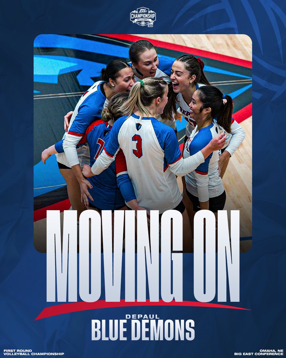 BIG EAST Conference (@bigeast) on Twitter photo Blue Demons Sweep! 🧹🧹🧹
<a href="/DePaulVball/">DePaul Volleyball</a> will take on Creighton in the conference semifinals! Blue Demons Sweep! 🧹🧹🧹
<a href="/DePaulVball/">DePaul Volleyball</a> will take on Creighton in the conference semifinals!