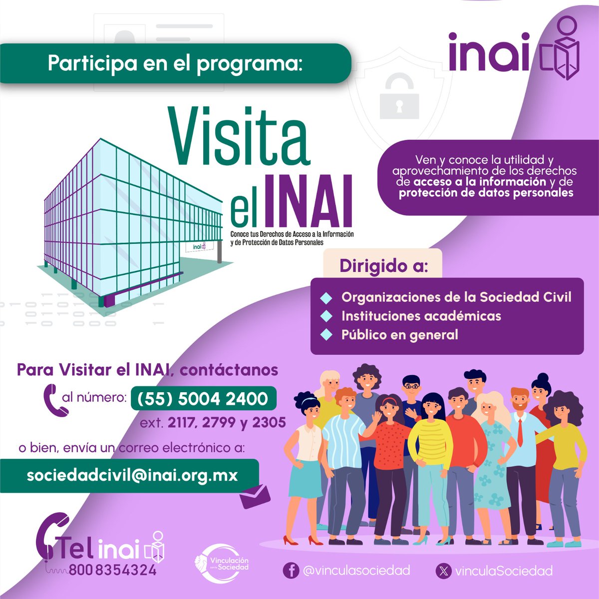 INAImexico's tweet photo. 🏢🔎 La #CasaDeLaTransparencia tiene abiertas sus puertas a la sociedad para mostrarles el trabajo que realizamos para garantizar y promover el derecho a saber y la protección de los #DatosPersonales
Escríbenos y #VisitaElINAI https://t.co/qyn104QJYV https://t.co/x1w4Ng2gvR