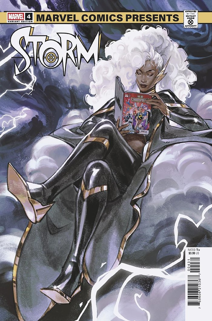 QuidProQuo_MWI's tweet photo. #Stormcasters we have the final look (dress) for the Jessica Fong Variant (@anireal) they added which comic Storm is reading and the Marvel Comics Presents logo.
#StormSpoilers #OroroSpoilers #Windriders #Xspoilers #comics https://t.co/NbOmeKPyA8