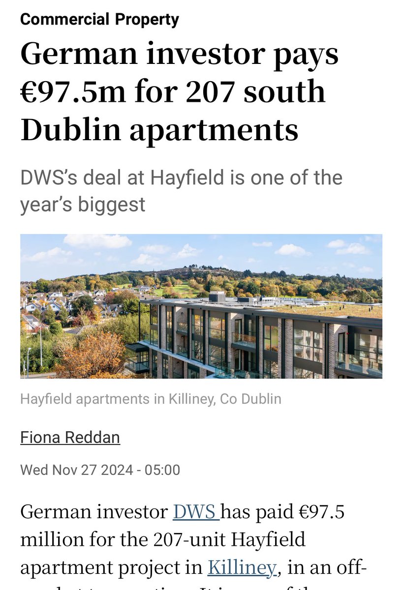 🚨 Housing Crisis

<a href="/nealerichmond/">Neale Richmond</a> claims cuckoo funds are no longer operating in Ireland 🤔

This is from today’s Irish Times 👇🏻