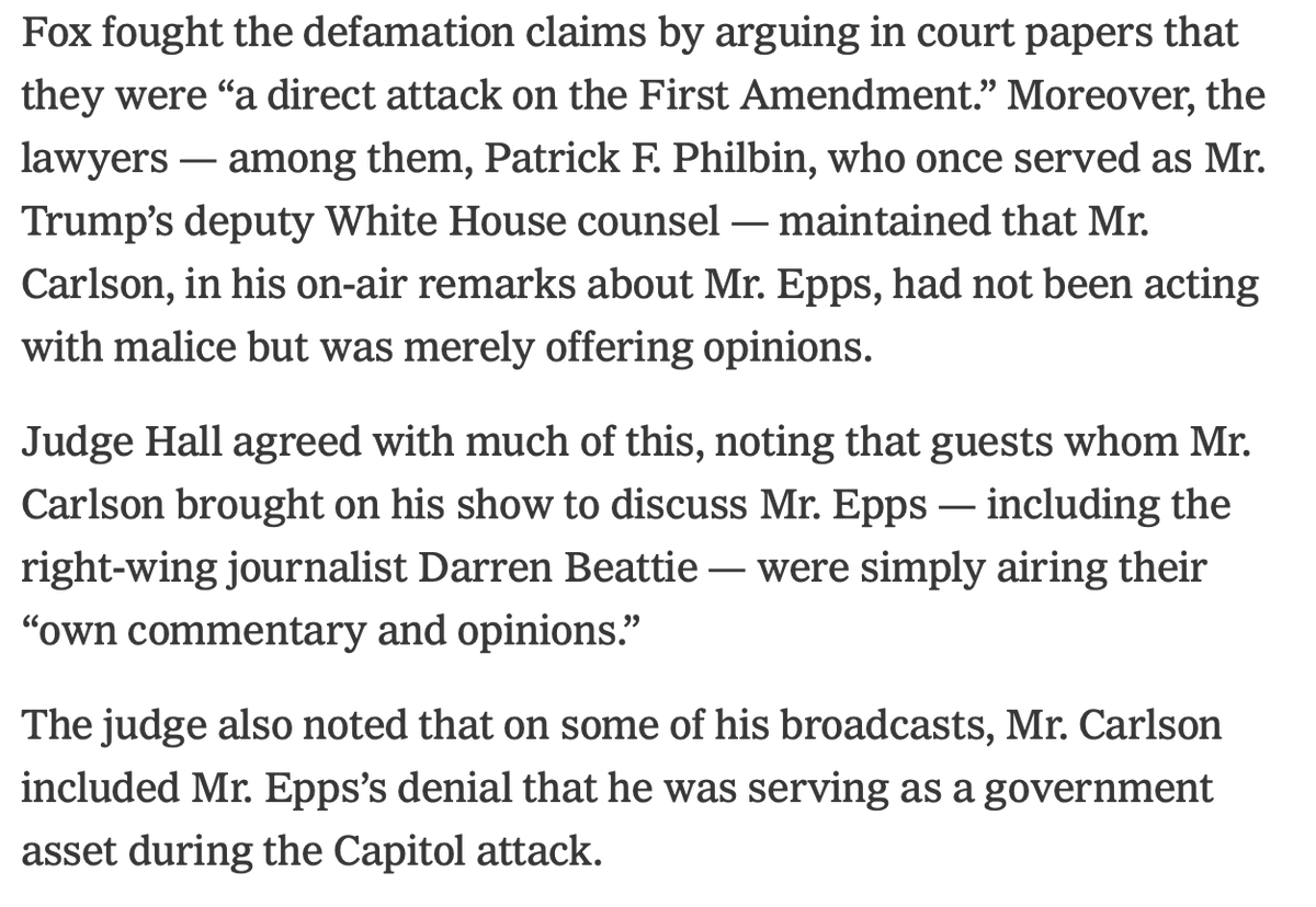 RevolverNewsUSA's tweet image. BREAKING: Judge dismisses Ray Epps’ lawsuit against Tucker Carlson and Fox News.

Mediaite: "Fox argued that hosts were perfectly within their rights to question Epps receiving no jail time while others involved in Jan. 6 were hit with much harsher sentences.

‘Even if Fox hosts…