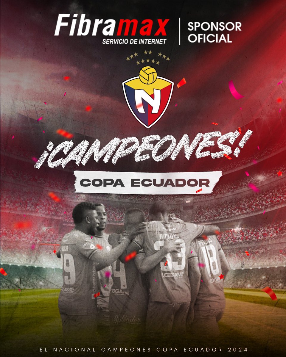 🏆 ¡Felicidades <a href="/elnacionalec/">Club Deportivo El Nacional</a> 

Campeones de la Copa Ecuador 2024 🎉, demostrando que cuando estás conectado a lo increíble, no hay límites. Gracias por llevar la pasión y el orgullo a lo más alto.

Fibramax, el internet de menor latencia del Ecuador. 🚀