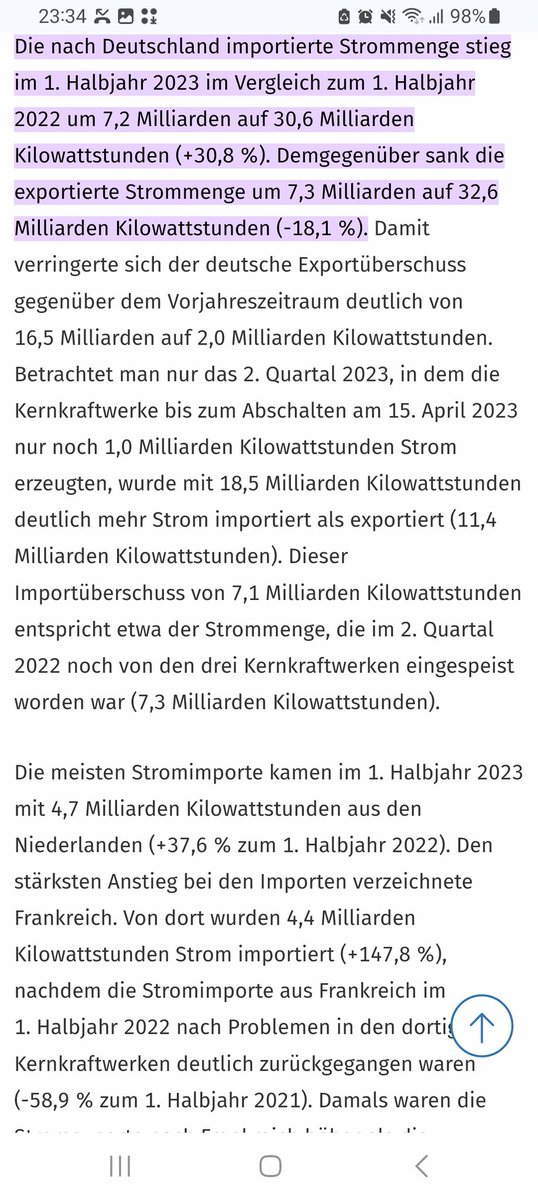 destatis.de/DE/Presse/Pres….
Stromimporte und -exporte. 
Ein paar Daten und Fakten vom Statistischen Bundesamt. Das BMWK hat nicht Unrecht an der konkreten Stelle. Ist aber halt auch nur die halbe Wahrheit.