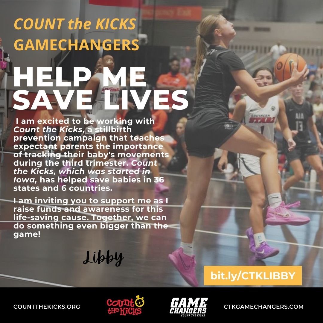 Libby (@libbyfandel) on Twitter photo This season I am leveraging my on the court goal while working with <a href="/CTKGameChangers/">Count The Kicks GameChangers</a> to raiseย funds and awarenessย forย <a href="/CounttheKicksUS/">Count the Kicks</a>.ย Pledgeย your support by visiting bit.ly/CTKLIBBY.ย #stillbirthprevention This season I am leveraging my on the court goal while working with <a href="/CTKGameChangers/">Count The Kicks GameChangers</a> to raiseย funds and awarenessย forย <a href="/CounttheKicksUS/">Count the Kicks</a>.ย Pledgeย your support by visiting bit.ly/CTKLIBBY.ย #stillbirthprevention