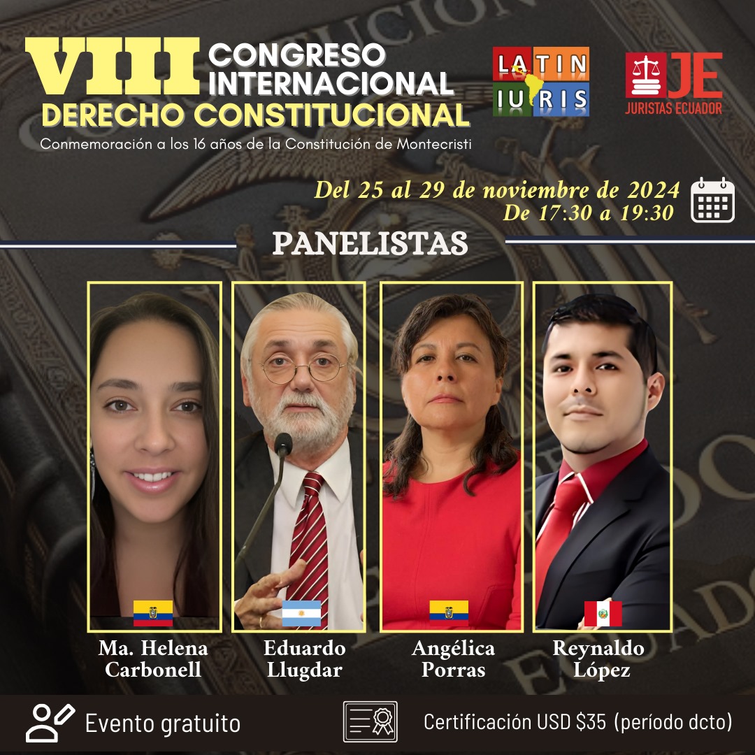 HOY a las 17:30 continuamos con el VIII Congreso Internacional de Derecho Constitucional. Estarán con nosotros: RMa. Helena Carbonell; Eduardo Llugdar, Angélica Porras y Reynaldo López.
Siga la transmisión en vivo por el siguiente link: facebook.com/10007120105331…