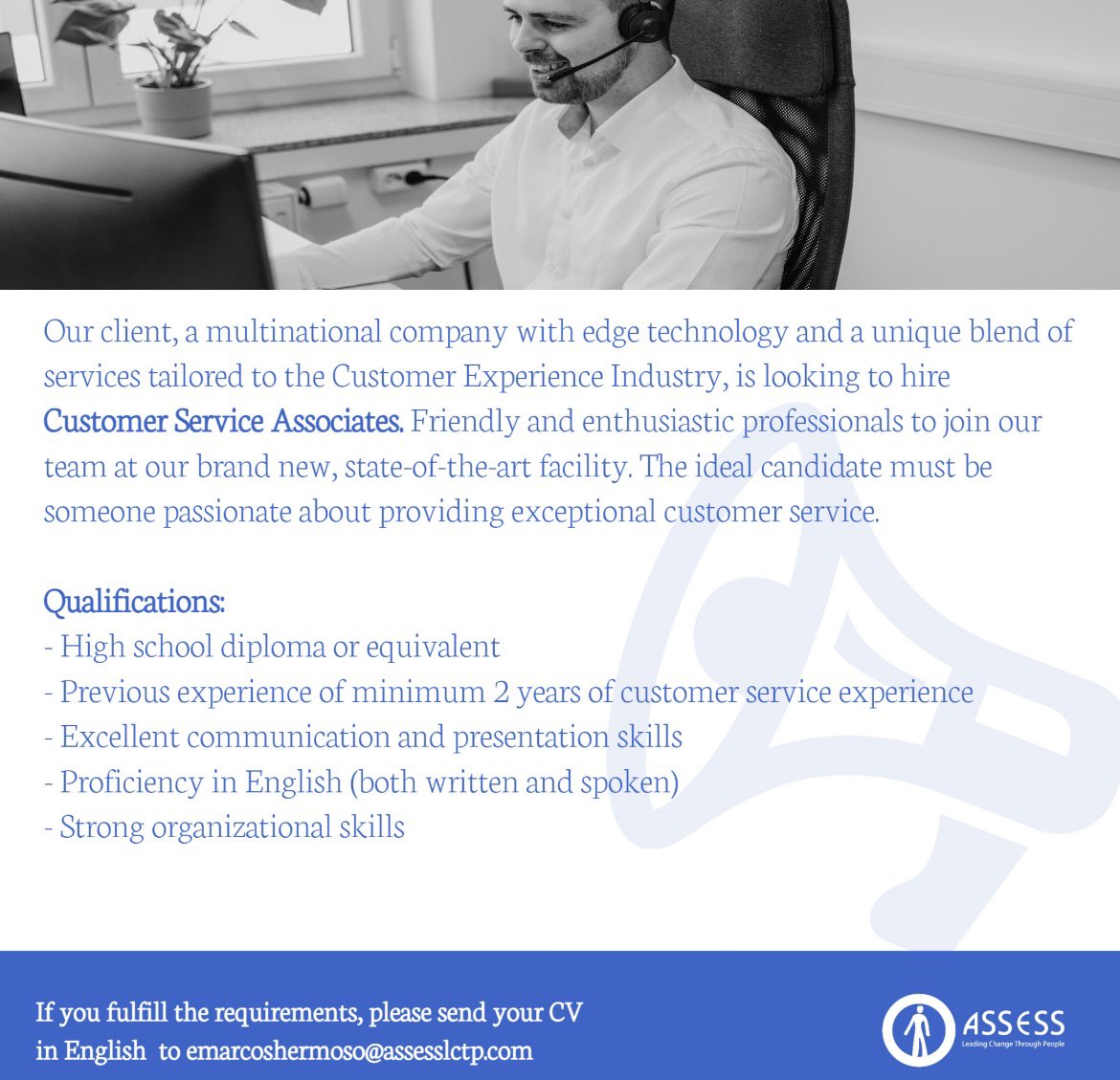 AssessCorp's tweet photo. Send us your resume to emarcoshermoso@assesslctp.com https://t.co/M02rdLr8O5