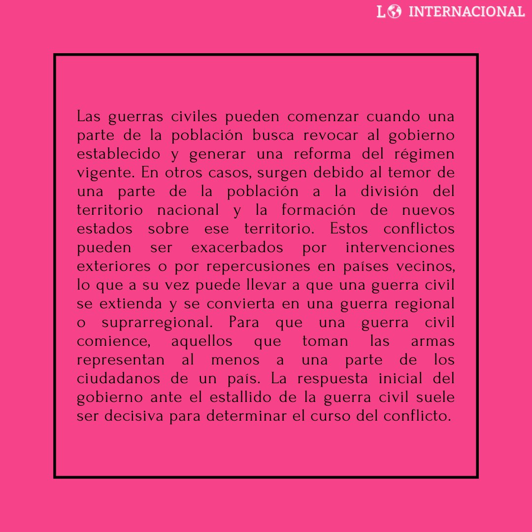 InternacionalLo's tweet photo. Hoy en nuestra sección de #Diccionario 📖, te presentamos "Guerra Civil"...

Este conflicto armado involucra la confrontación de los ciudadanos por diversas razones...

¡Conoce sus características!

#BUAP #lointernacional #guerracivil #relacionesinternacionales #conflicto https://t.co/3qXn6Qa5tu