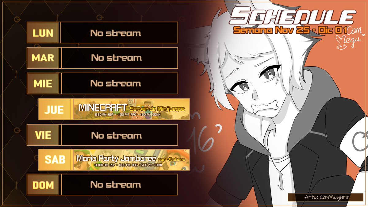 Light_Key_'s tweet photo. 🔑HORARIOS DE STREAM🔑
✨Semana Noviembre 25 - Diciembre 01✨
Directos en: https://t.co/OzBpcetYCd
Mis redes: https://t.co/4g8M8Lee40
✰General: #LightKey
✰Arte: #LightKiArt
✰Memes: #MomazosLight
✰Clips: #LightKiClips
✰Oshi Mark: ✨🔑 https://t.co/QybVdgnXZH
