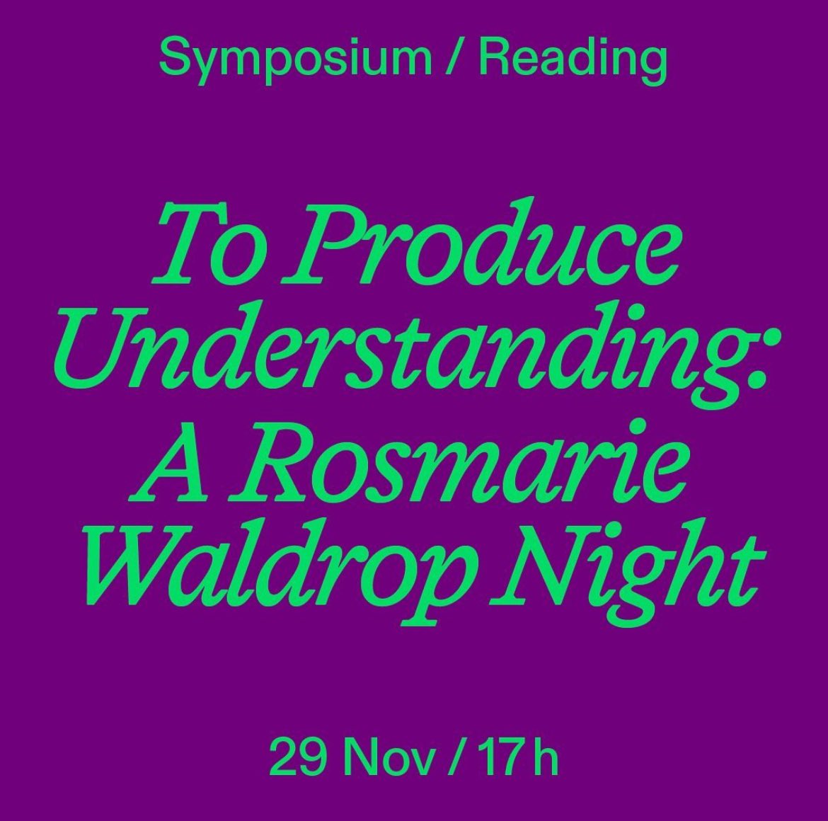 Join us on Friday, Nov 29, at 6 pm for
To produce understanding: 
A Rosmarie Waldrop night

berliner-kuenstlerprogramm.de/en/events/to-p…