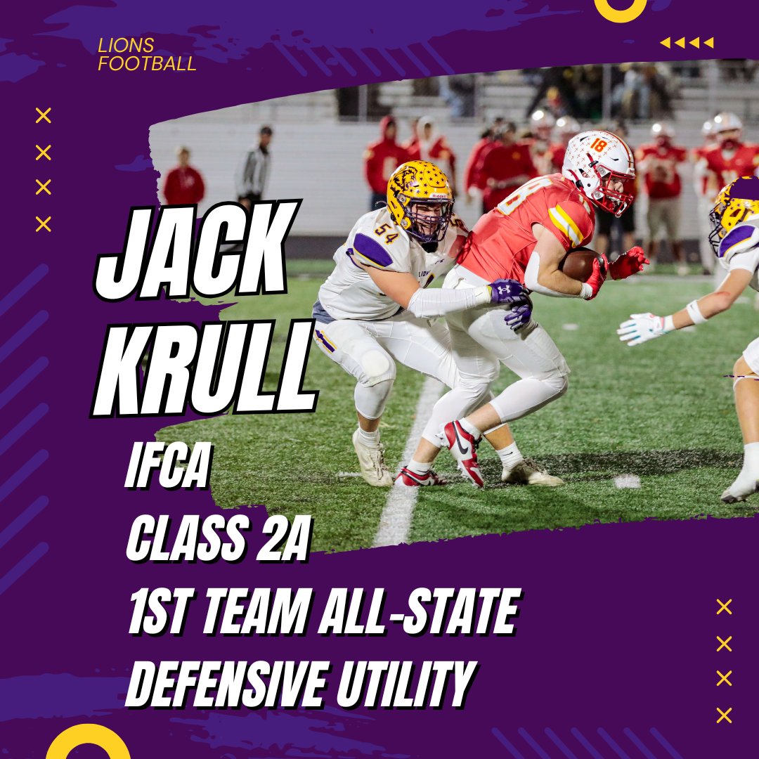 Congratulations to Jack Krull on being named to the Class 2A Iowa Football Coaches Association All-State Team!
