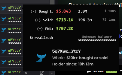 muratclkk13's tweet photo. @crypto_nnaire Bought 2m, sold 196m. Nice money laundrying lol :D https://t.co/6GMp3QYsSg