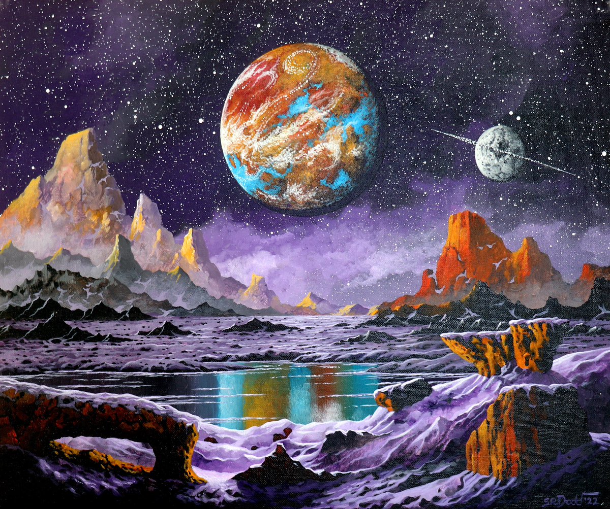 retroscifiart's tweet photo. Just some of Steve R Dodd’s painted output 2022-24 https://t.co/O0pGNTOusa