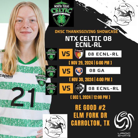 The DKSC Thanksgiving Showcase is this weekend, and my team and I are so excited to compete! Here is our schedule below 👇🏻 Hope to see you on the sidelines! <a href="/coachbones23/">Mike Mayes</a> <a href="/ImYouthSoccer/">ECNL/GA/Recruiting/College Soccer</a> <a href="/ImCollegeSoccer/">College Soccer Truth ™</a>