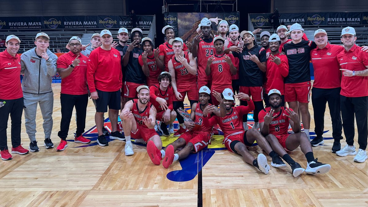 Cancun Challenge (@cancunchallenge) on Twitter photo Gardner-Webb (<a href="/GWU_MBK/">Gardner-Webb Men's Basketball</a>) secures 2024 Cancun Challenge Men's Mayan Division Championship with win against Bethune-Cookman #cancunhoops #ncaambb #ncaa 🏆🌴☀️
🏀STORY: bit.ly/3CYTjdB Gardner-Webb (<a href="/GWU_MBK/">Gardner-Webb Men's Basketball</a>) secures 2024 Cancun Challenge Men's Mayan Division Championship with win against Bethune-Cookman #cancunhoops #ncaambb #ncaa 🏆🌴☀️
🏀STORY: bit.ly/3CYTjdB