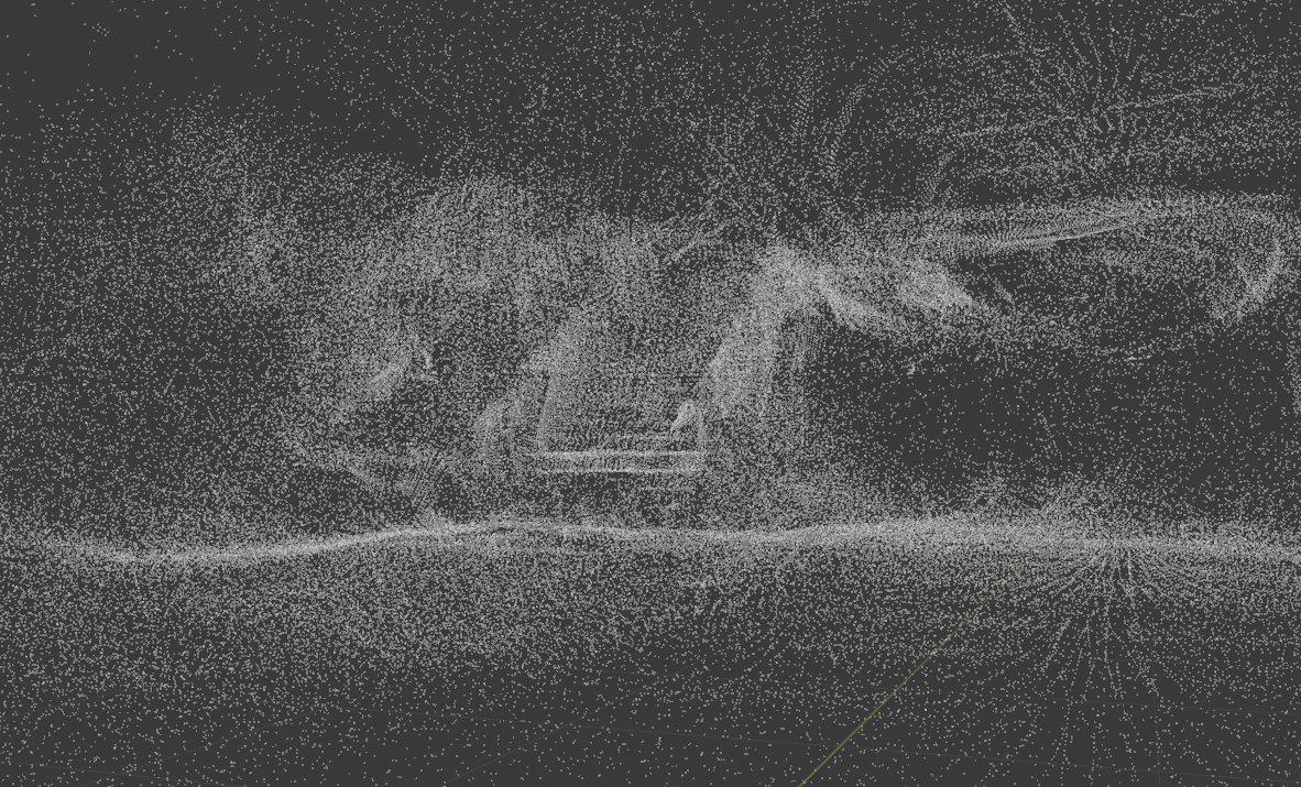 Appletea_VRC's tweet image. Quest 3のToFセンサーを使って点群が取れるDepth Scannerを使うとどんな感じか前の動画だと分かりづらかったから外で試してみた!ฅ(&gt;ω&lt;ฅ)✨
実際に取れた点群データはこんな感じ!
github.com/Appletea0673/D…… #Unity #MetaQuest3 #shader