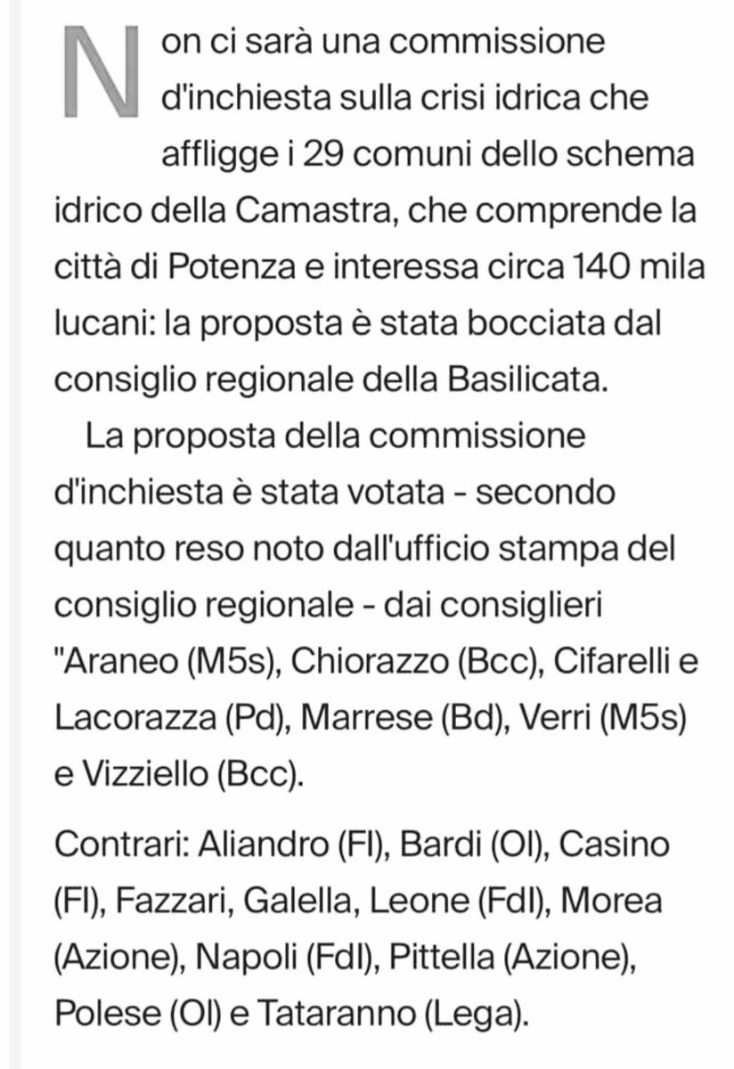 malumtempus's tweet photo. #crisiidrica #basilicata #acquedottolucano #crisiidricabasilicata .

Memorizzateli questi nomi, ricordatevene alle prossime elezioni! https://t.co/HqL0xfobTh