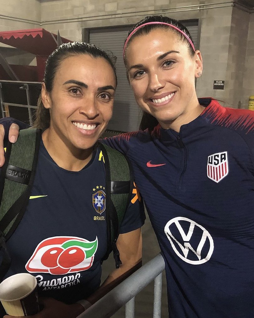 DAZNWFootball's tweet photo. Spotted: two absolute football legends 🐐🐐🤩

📷: @alexmorgan13 (via Instagram) https://t.co/GRMiWy2AnW