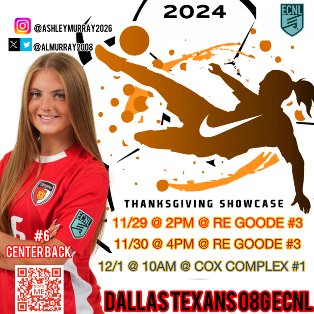 Happy Thanksgiving! Blessed to spend time with family, friends and fellow teammates. Come out and watch us!
<a href="/TopDrawerSoccer/">TopDrawerSoccer</a> <a href="/ImYouthSoccer/">ECNL/GA/Recruiting/College Soccer</a> <a href="/TheSoccerWire/">SoccerWire</a> <a href="/PrepSoccer/">Prep Soccer ⚽️</a> <a href="/PrepSoccerTX/">Prep Soccer Texas</a> <a href="/texans08gECNL/">dallastexans_2008g_ecnl_</a> <a href="/ImCollegeSoccer/">College Soccer Truth ™</a> <a href="/JonBbjon/">Jon</a>