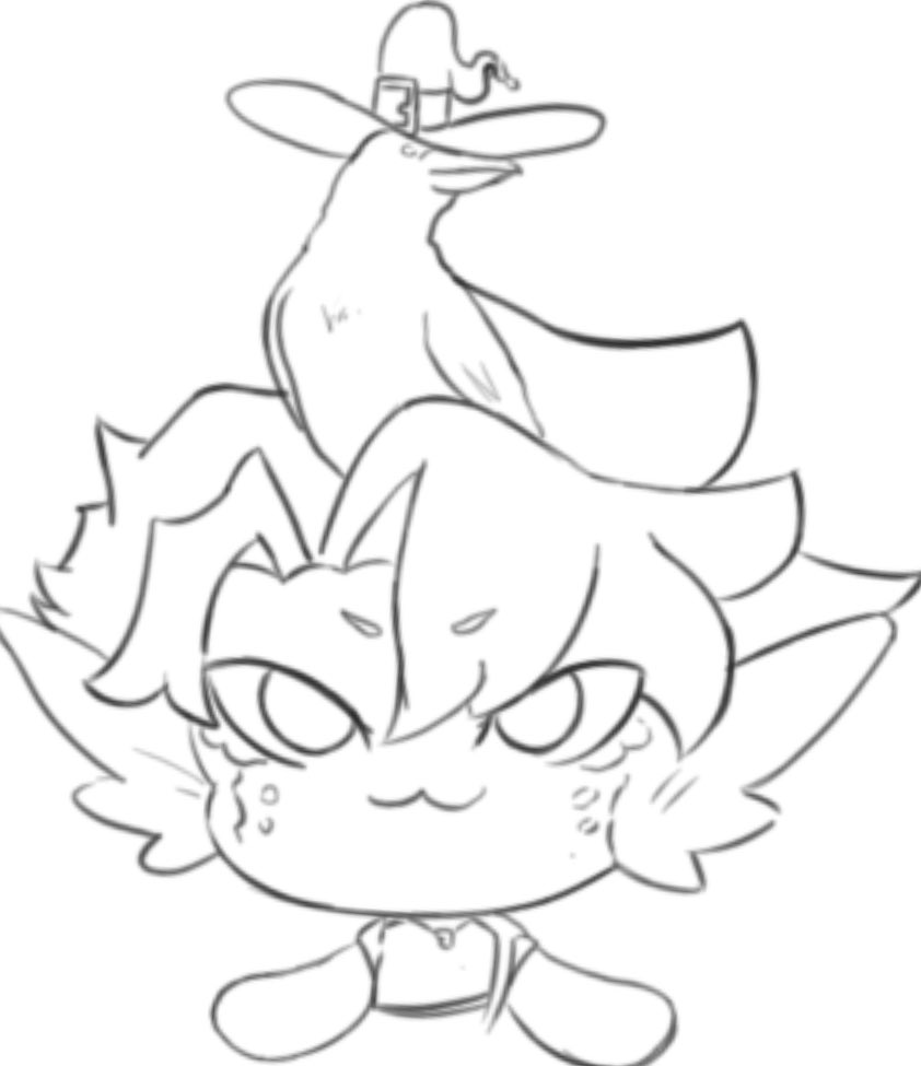 Doodle fan art of <a href="/Toastlett_/">Toastlet</a>  <a href="/Crowtalion/">Crowtalion</a>