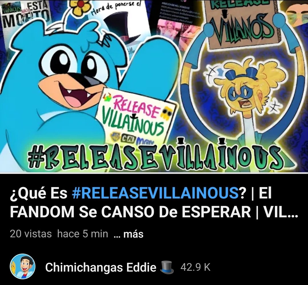 ✅️youtu.be/h9RP8Ewzjxw?si…
#NUEVOVIDEO malvado 🎩 un video para informarnos es el #RELEASEVILLAINOUS y como el #fandom de #Villainous se unió 👀😎🤙 NO SE LO PIERDAN!!!

#villanos #AlanIturiel #cartón #cartoonnetwork #YouTube #missheed