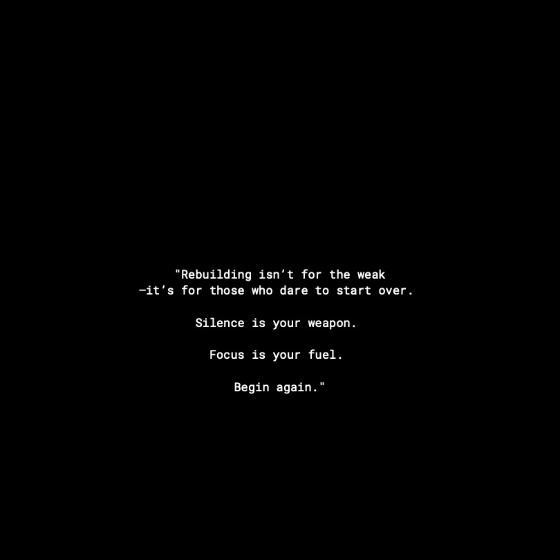 silentrichrogue's tweet photo. Control. Alt. Delete.

We all hit that moment—the script fails, and it’s time to reset.

Rebuilding in the shadows isn’t retreat; it’s power. Silence brings clarity. Wealth is built unseen. Transformation starts when you burn the boats and leave no plan B.

Disappear. Rebuild. https://t.co/Ea9IcbJLXY