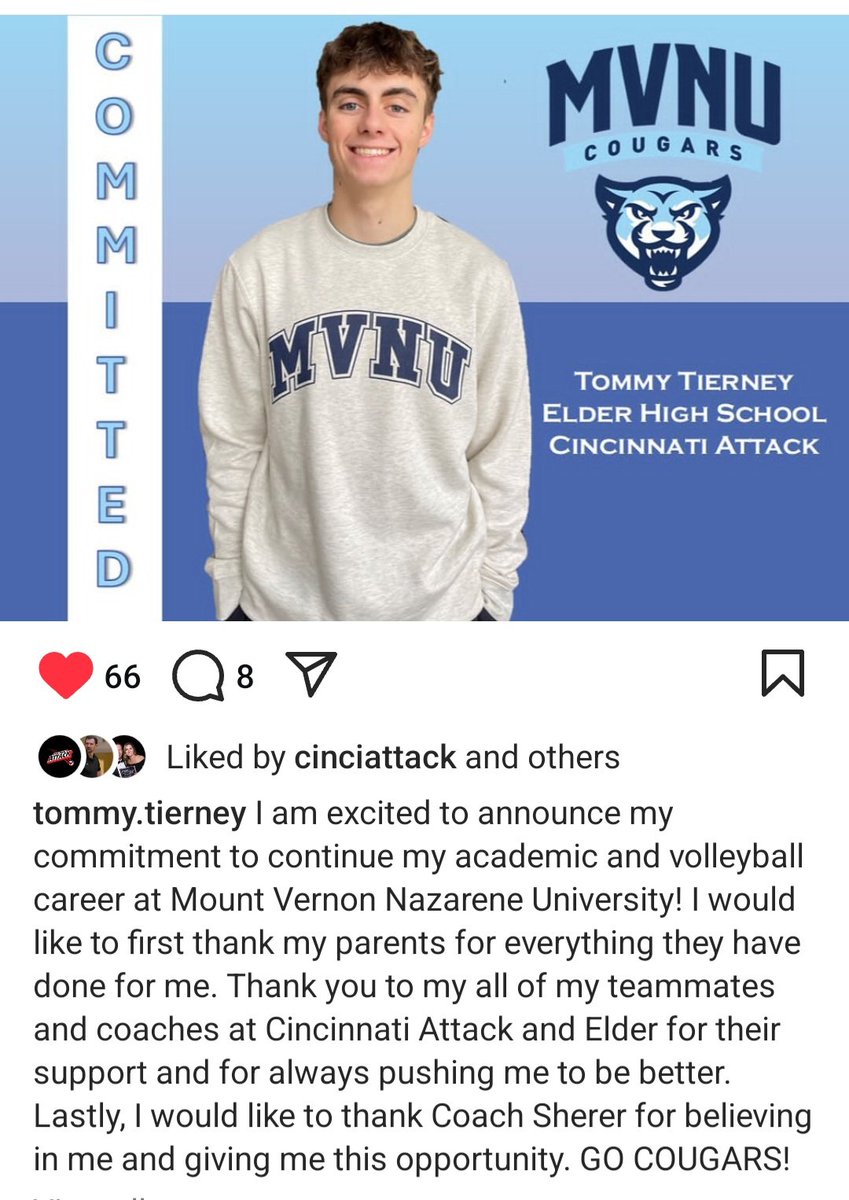 ElderVball's tweet image. Congratulations, Tommy Tierney '25.  Excited to see another Panther playing at the next level!