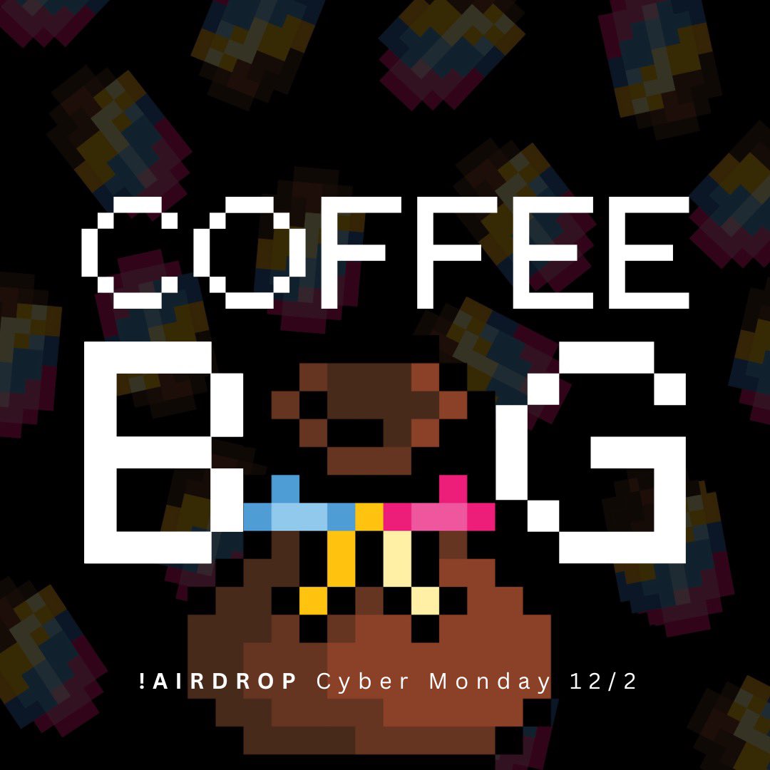 _CupCo's tweet photo. COFFEEBAG !AIRDROP #CyberMonday 

All #BasedBaristas will be airdropped (1:1) $COFFEEBAG’s only on @LUKSO_io $LYX 

🆙’s that hold a “black” background prior to the 5 LYX sale will get 3 additional ☕️💰 https://t.co/X1aob0MhJT