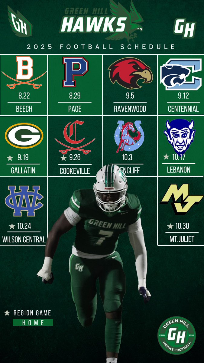 2025 Hawks Football Schedule 

#TheHill