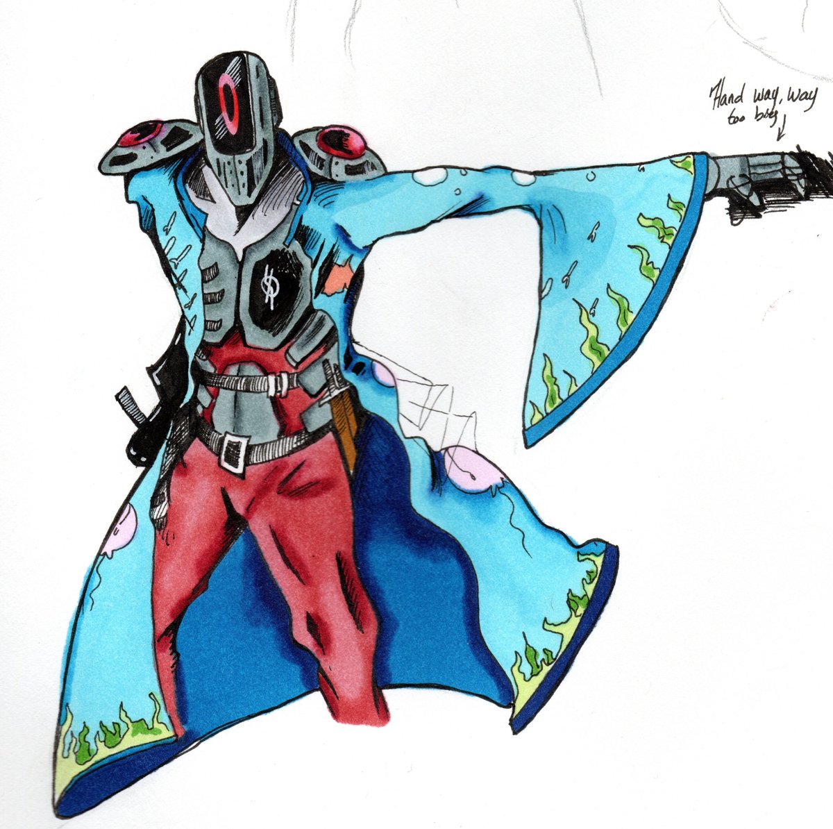 One of the last major players to be introduced is finally here. Now, this is a WIP, but, meet Temporal Phantom. 
#LAGcomics #lilacsandgingersnaps #comicart #traditionalmedia