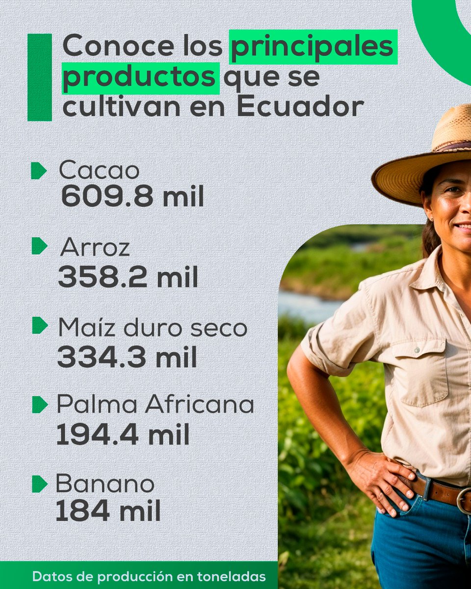 Ecuadorencifras's tweet photo. 🌾Conoce estos datos y más con la Encuesta Nacional de Superficie y Producción Agropecuaria Continua #Espac 2023.
🔗Visita nuestro sitio web👇🏼 https://t.co/3Z8pGDY7lp
#BuenasCifras #MejoresVidas https://t.co/rxhvqvQmxQ
