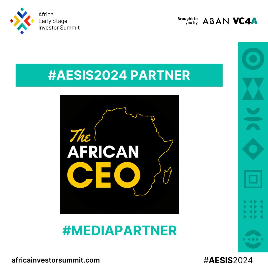 AESIS_summit's tweet image. 📢 #AESIS2024 Media Partner Announcement!

The African CEO | Enabling the World&apos;s Future Leaders, whose vision is to create 1,000,000 jobs; incubating 100,000 businesses (50,000 female founders &amp;amp; 50,000 youth founders) by 2030

See you at #AESIS! 

@VC4A_Africa @ABANAngels