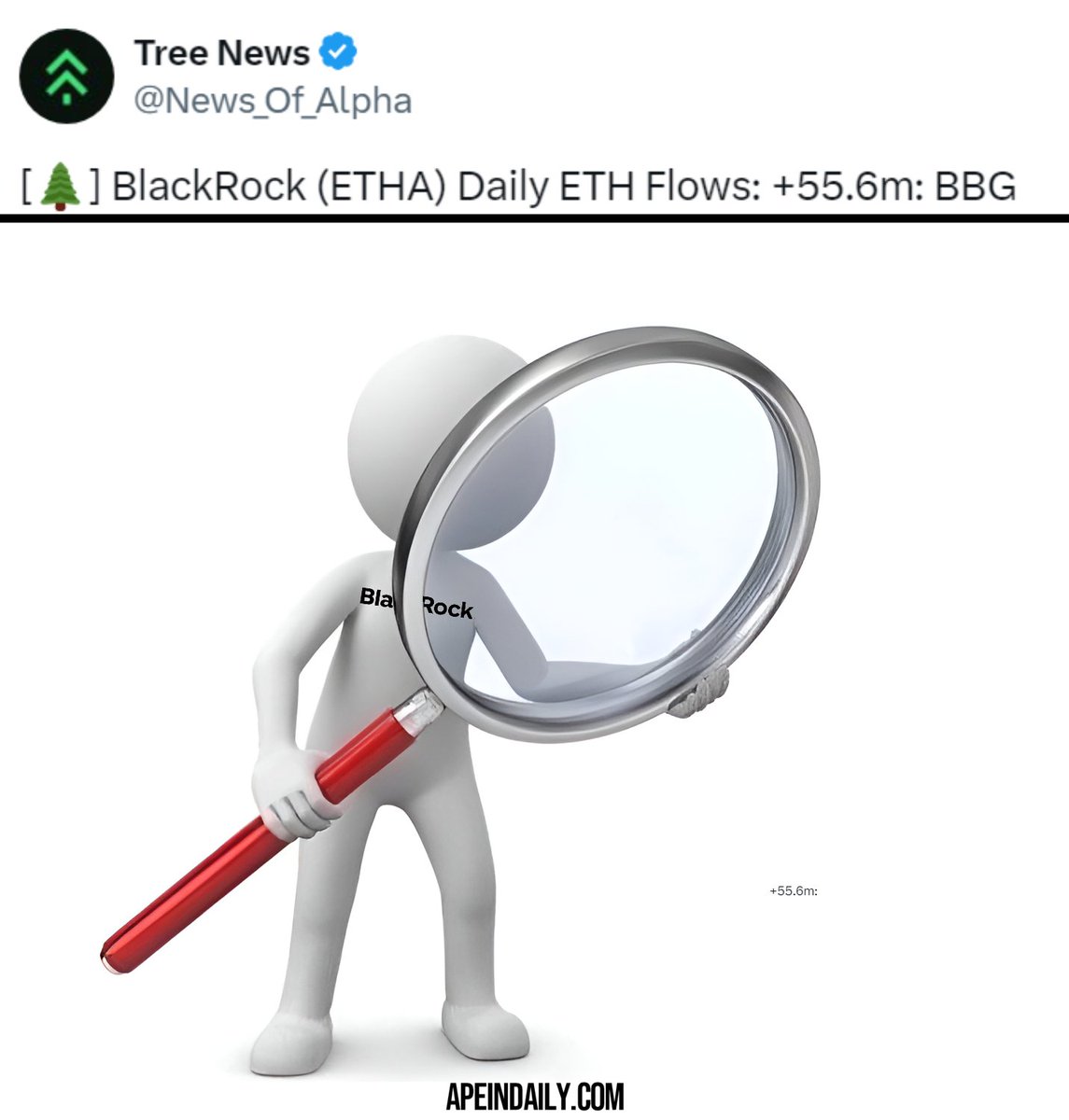 apeindaily's tweet photo. +55.6M .... #eth 
#etha 
#blackrock https://t.co/tahnTg52TC