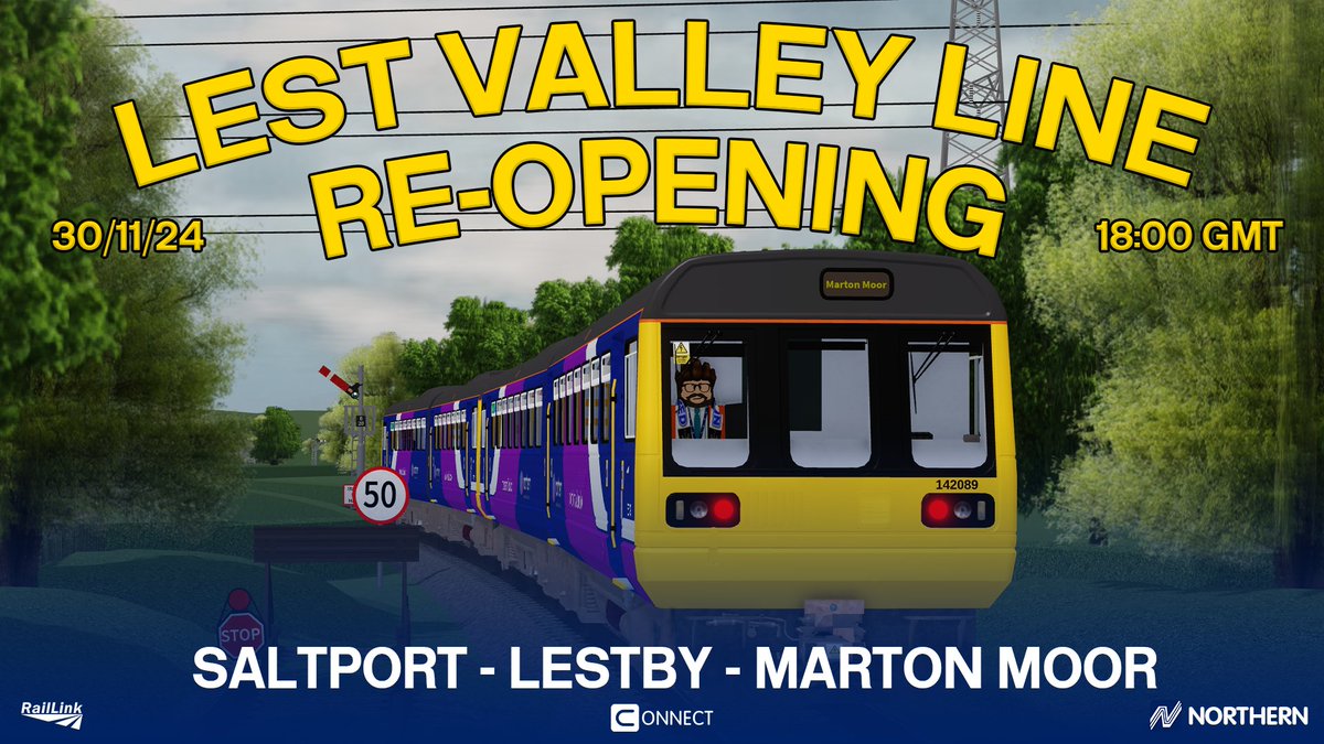 NCRBLX's tweet photo. The time has come. The Lest Valley Line will reopen on Saturday after its 4-month renovation. With new stations and a complete rework of its scenery, there has never been a better time to take a ride! (link to the game as our pinned tweet). https://t.co/Xt8xcn7cdM