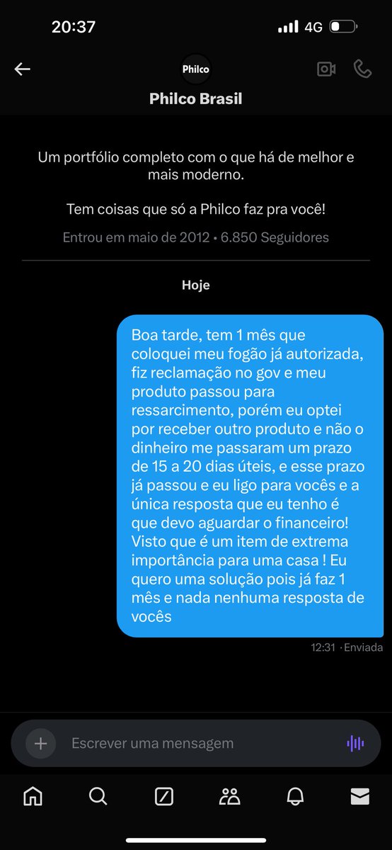 Garcia_Denner's tweet photo. @philco_brasil  quero uma posição!!! Estou a quase  dois mês o meu fogão de indução vocês mandaram entrar em contato e até agora nada absurdo !!!! https://t.co/9fYlduo65e