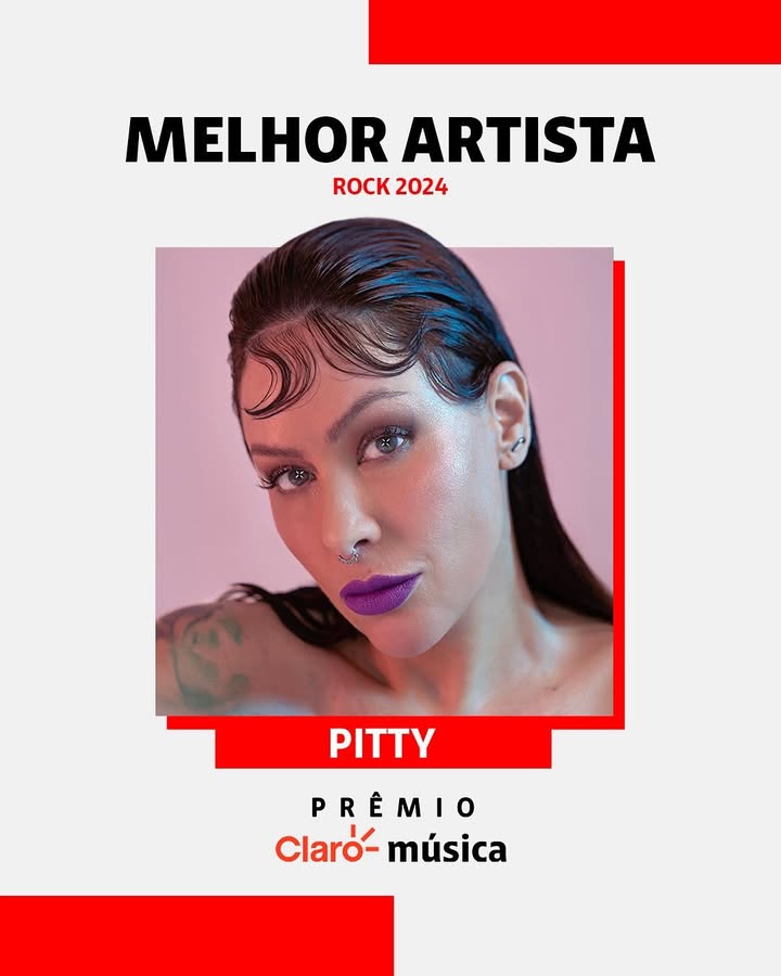 — <a href="/Pitty/">⚡️PITTY⚡️</a> vence o Prêmio Claro música “Melhor Artista de Rock 2024” 🏆
<a href="/ClaromusicaBR/">Claro Música Brasil</a> 
 #PrêmioClaromúsica

melhoresdoano.claromusica.com/?fbclid=PAY2xj…