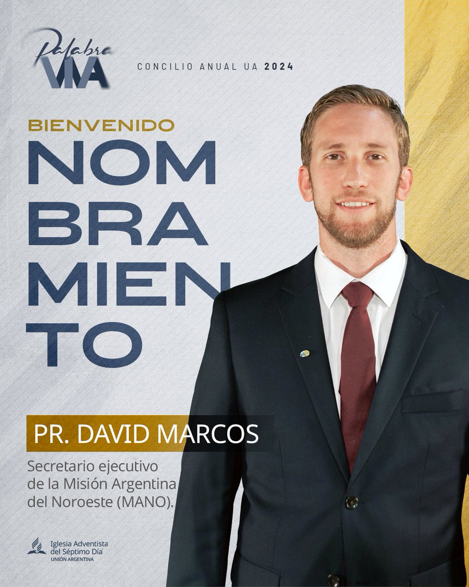 La comisión de nombramiento del Concilio Anual de la Iglesia Adventista en Argentina, nombró al Pr. Marcos Zalgado como Secretario ejecutivo de la Misión Argentina del Centro Oeste (MACO) y al Pr. David Marcos como Secretario ejecutivo de la Misión Argentina del Noroeste (MANO).